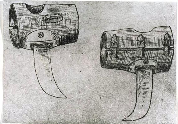 Drawing of Ustasha wrist knives used to quickly kill prisoners
